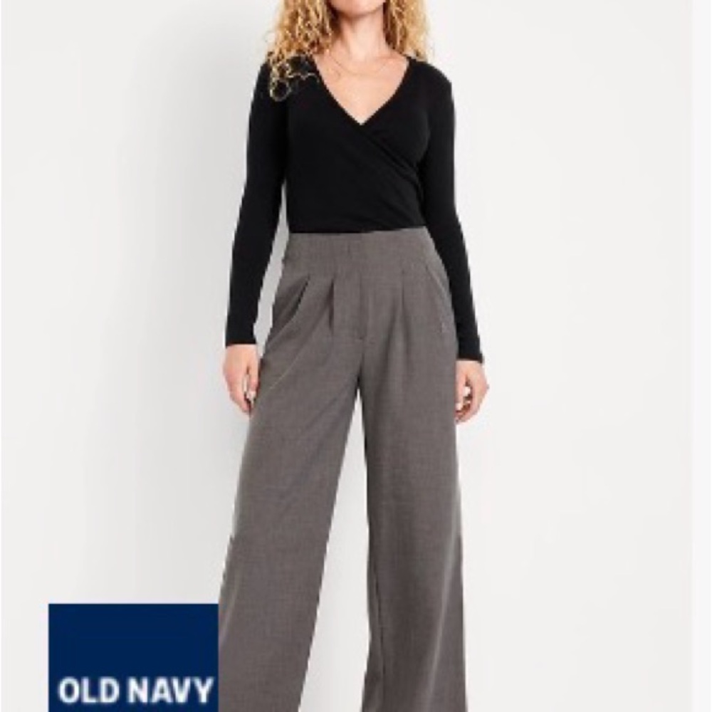 Old Navy Women's Charcoal Wide-Leg Pants